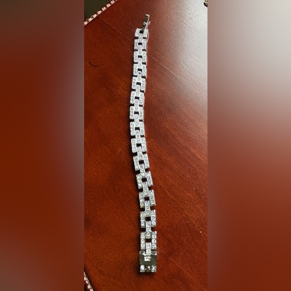 Silver Rhinestone Bracelet - Picture 2 of 2